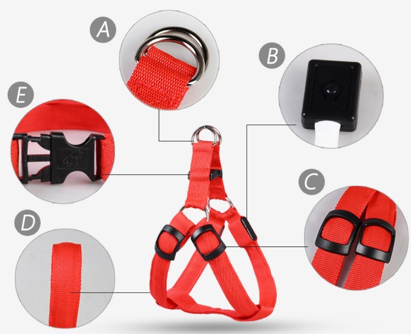 LED Luminous Dog Chest Strap Harness