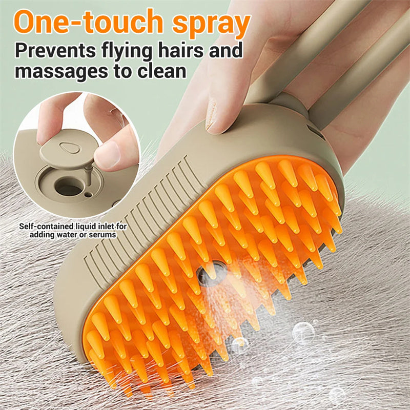 Pet Steam Brush Comb 3 In 1 Electric Spray Hair Brushes Pet Grooming