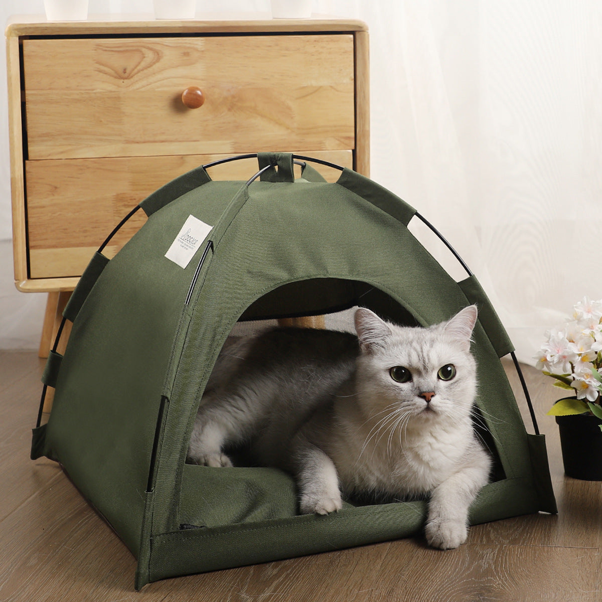 Cat Tent Cooling Mat Dog House Camping With Cushion