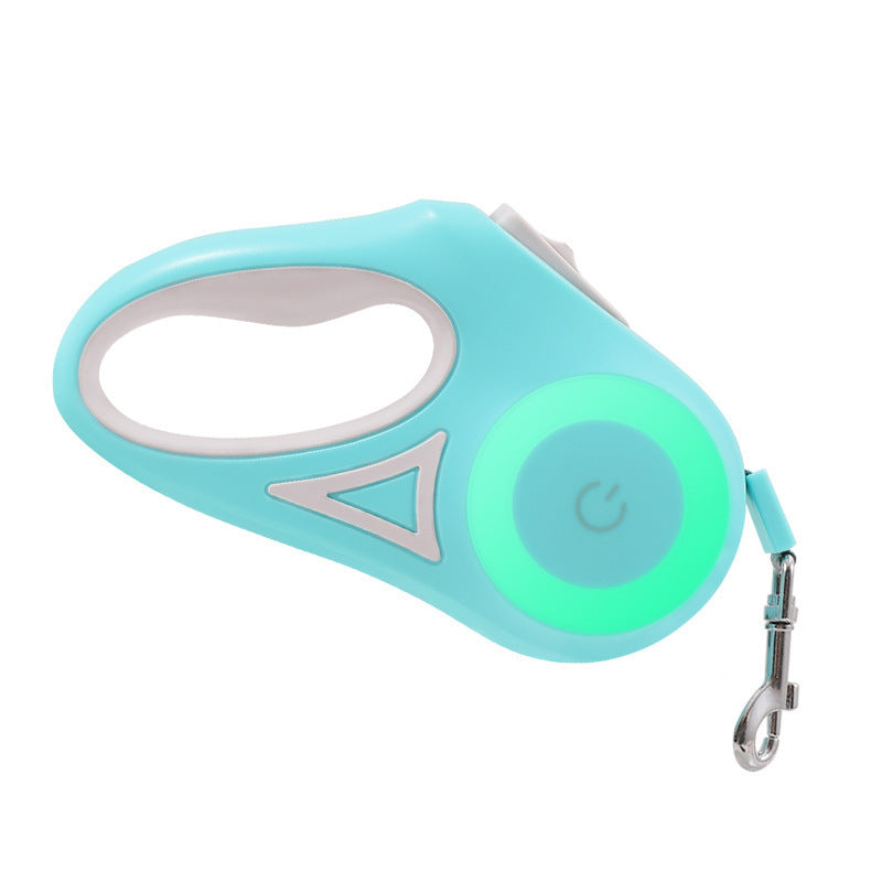 Dog Retractable Leash Collar with Spotlight Automatic Traction Rope
