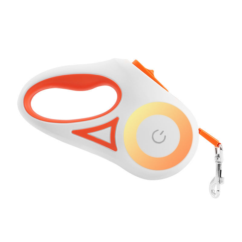 Dog Retractable Leash Collar with Spotlight Automatic Traction Rope