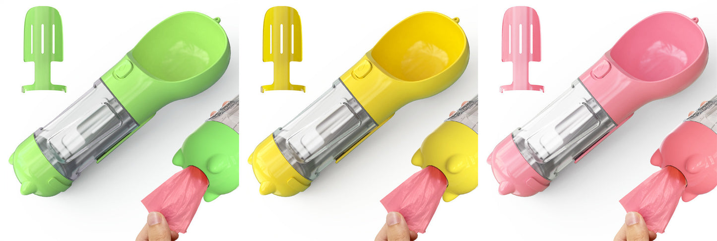 Pet Water Bottle Feeder Bowl Portable Pet Outdoor Travel 3 In 1 Dog Water Bottle