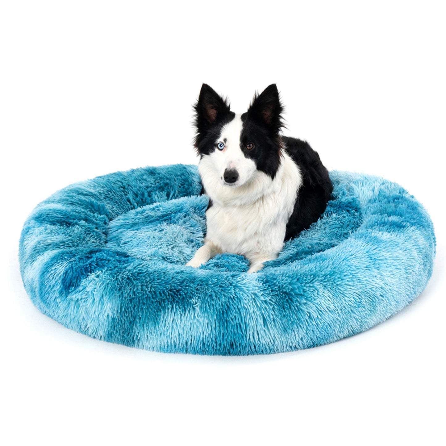 Fluffy Donut Dog Bed Warm Soft Long Plush Pet Cushion