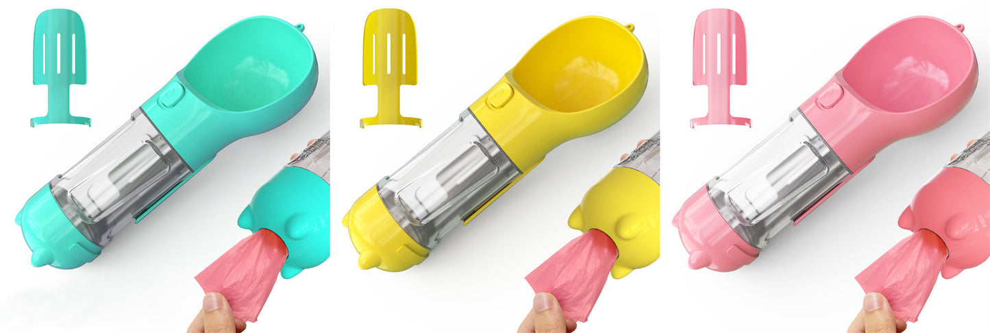 Pet Water Bottle Feeder Bowl Portable Pet Outdoor Travel 3 In 1 Dog Water Bottle